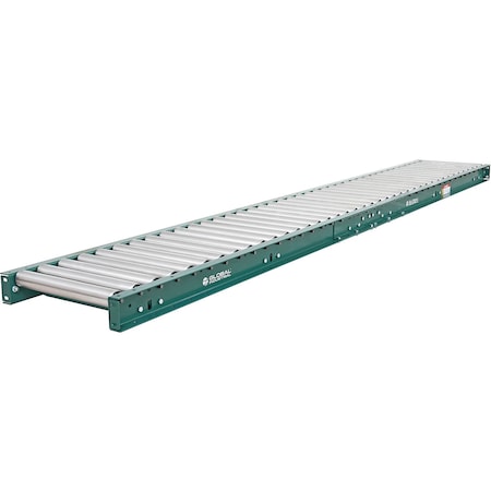 Global Industrial 10ft Straight Roller Conveyor, 15in Between Frame, 4-1/2in Roller Centers 293200